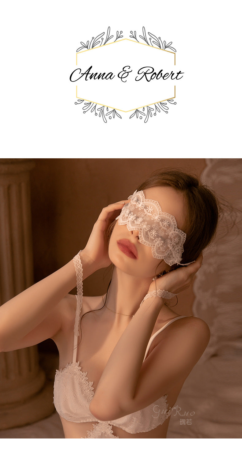Sexy lace see-through sweet ribbon eye mask