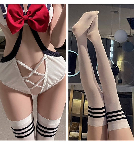 Japanese college style sweet perspective student stockings